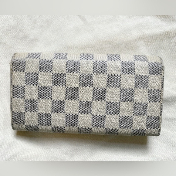 Louis Vuitton Long White Damier Azur Checkered Women's Wallet - Picture 9 of 9